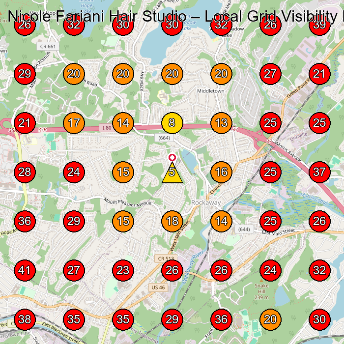 Nicole Fariani Hair Studio GeoGrid visibility map for Beauty Salon in Rockaway